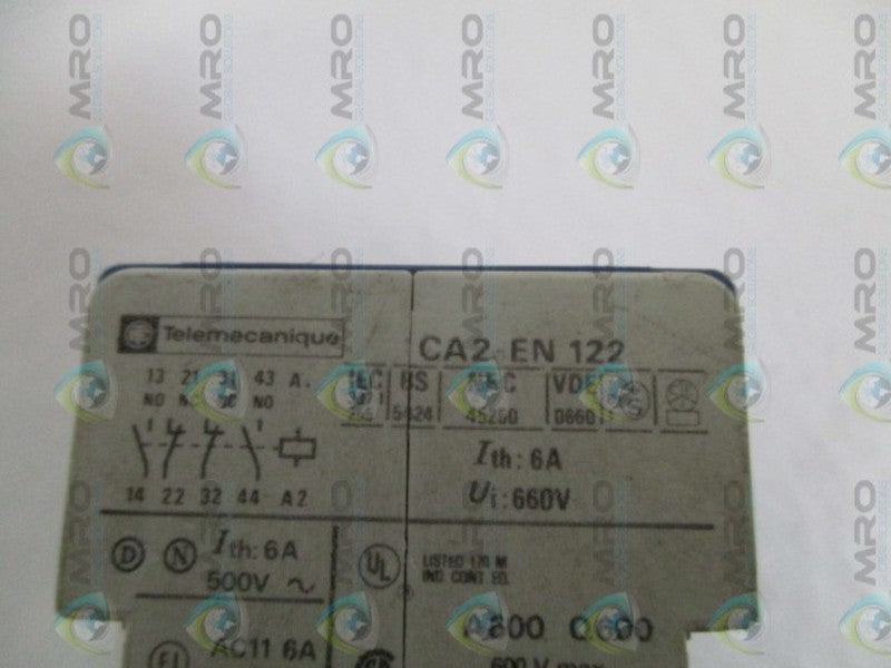 TELEMECANIQUE CA2EN122 CONTROL RELAY 24V UNMP