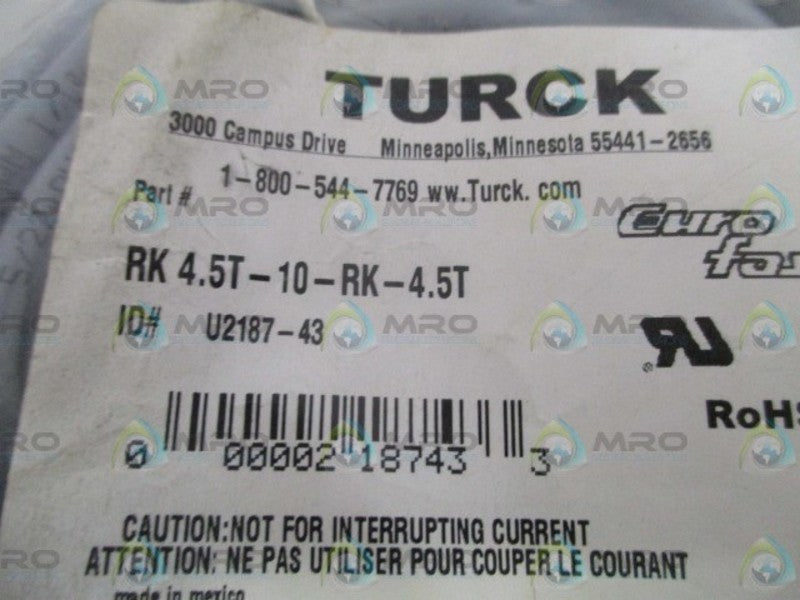 TURCK RK4.5T-10-RK-4.5T MOLDED CORDSET NSMP