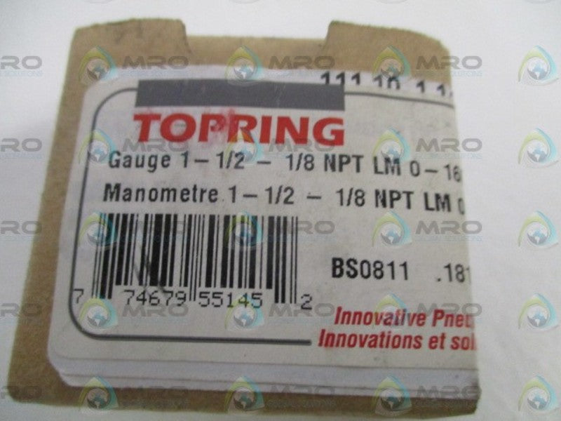 TORING 55.145 PRESSURE GAUGE 0-160PSI NSMP