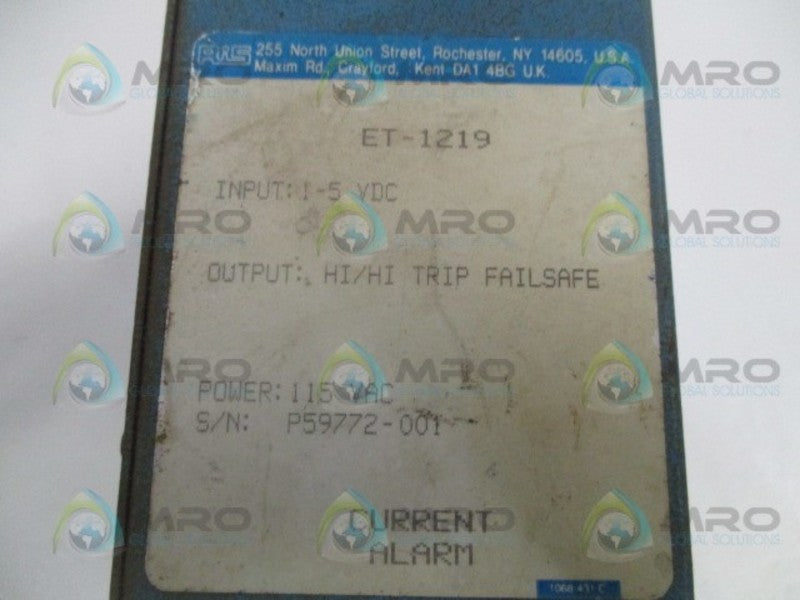 RIS ET-1219 CURRENT ALARM 1-5VDC UNMP