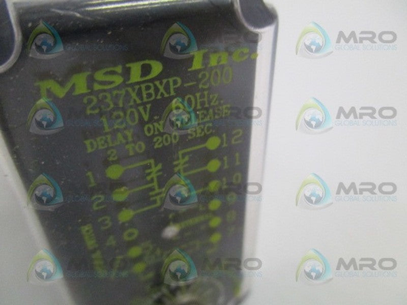MSD 237XBXP-200 DELAY ON RELEASE RELAY 2-200 SEC. NSMP