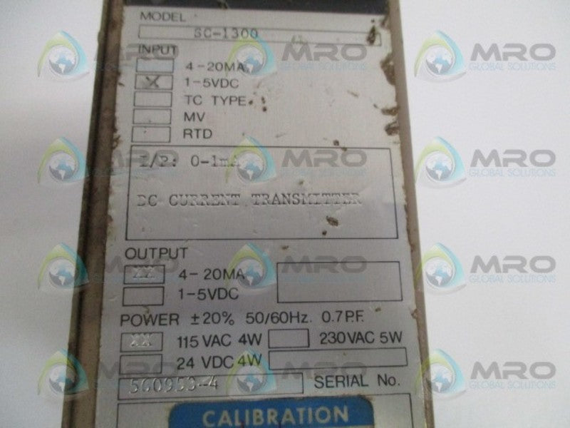 RIS SC-1300 DC CURRENT TRANSMITTER 1-5VDC 0-1mA 115VAC UNMP