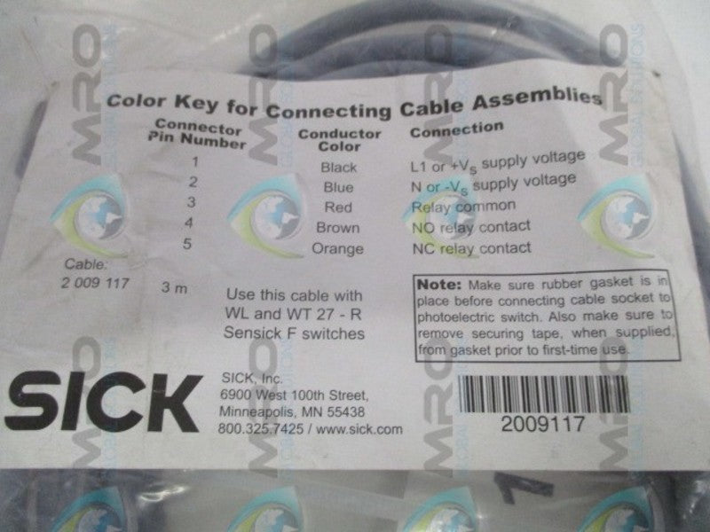 SICK 2009117 CABLE ASSEMBLY NSMP