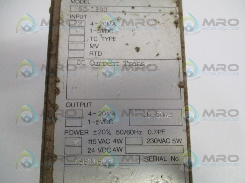 RIS SC-1300 DC CURRENT TRANSMITTER IN: 4-20MA OUT:10-50MA (AS PICTURED) UNMP