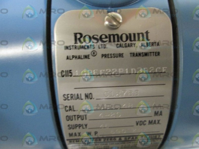 ROSEMOUNT PRESSURE TRANSMITTER C1151GP6E22PBCE NSMP
