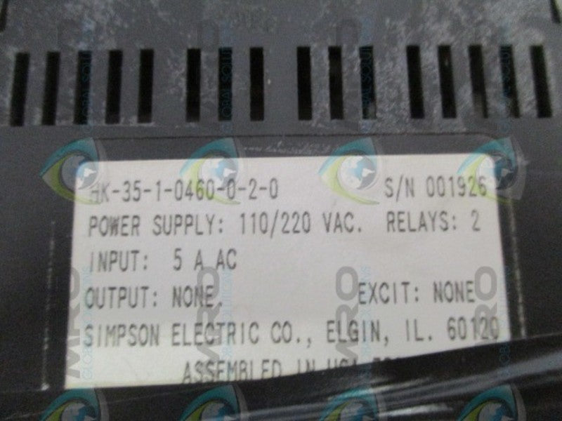 SIMPSON HK-35-1-0460-0-2-0 PANEL METER 5AAC UNMP