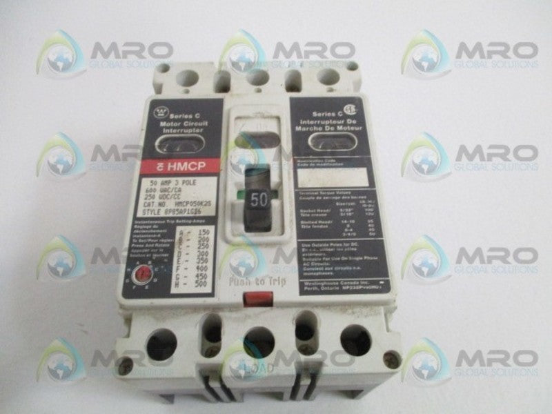 WESTINGHOUSE HMCP050K2S CIRCUIT BREAKER 50A UNMP