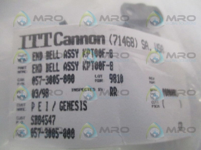 ITT CANNON 057-3005-000 END BELL ASSEMBLY NSMP