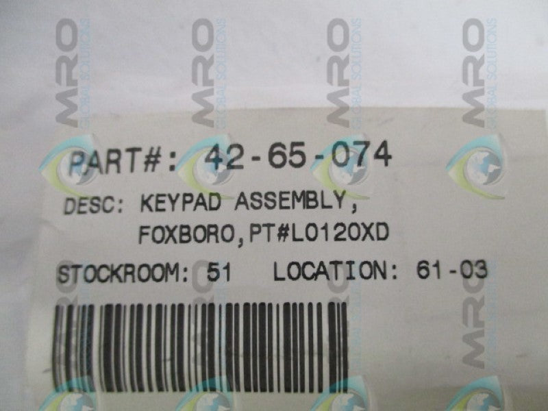 FOXBORO L0120XD KEYPAD ASSEMBLY NSNP