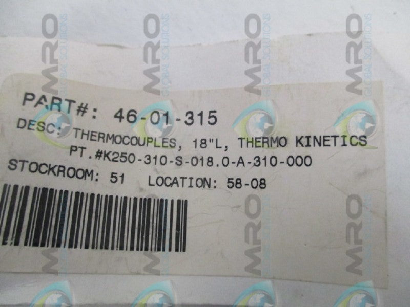 KINETICS K-250-310-5-0018.0-A-310-000-0000-A4.5AZ THERMOCOUPLE NSNP