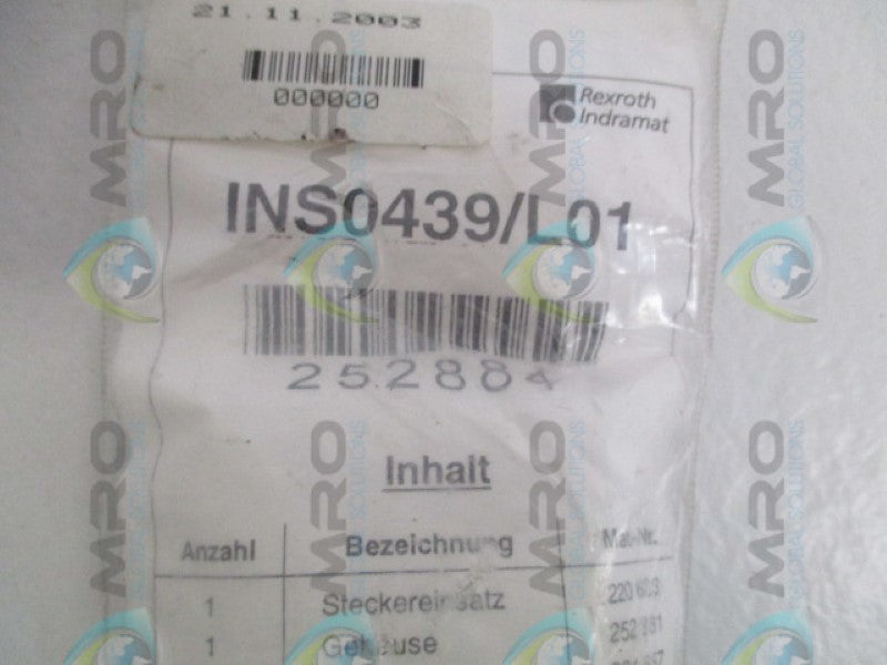 REXROTH INS0439/L01 MALE CONNECTOR NSMP