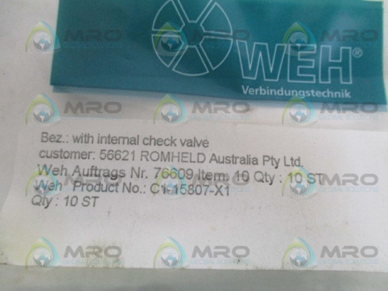WEH C1-15807-X1 INTERNAL CHECK VALVE NSMP