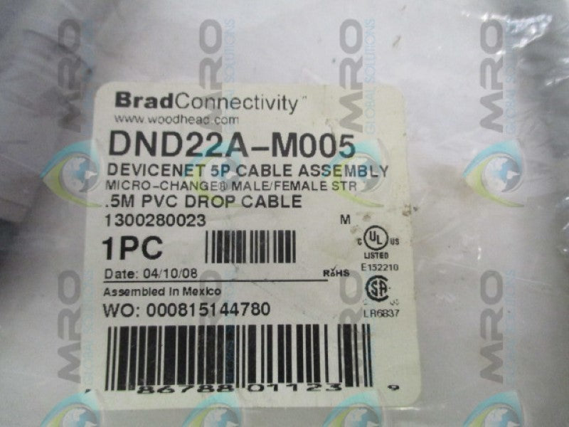 DANIEL WOODHEAD DND22A-M005 1300280023 CABLE ASSEMBLY  NSMP