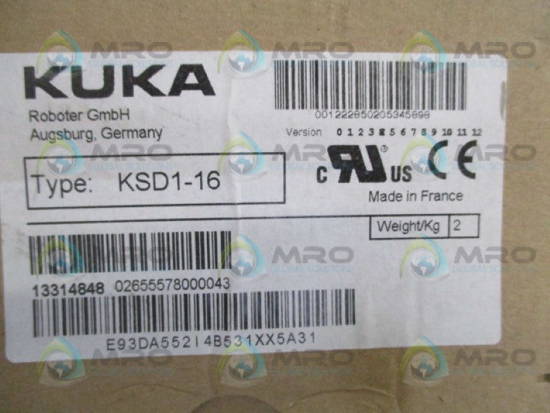KUKA CONTROLS KSD1-16 E93DA552I4B531XX5A31 SERVO DRIVE NSMP