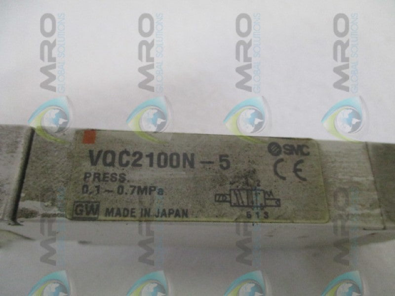 SMC VQC2100N-5 SOLENOID PLUG-IN VALVE UNMP
