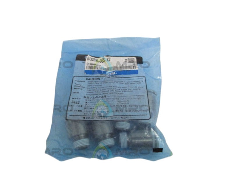 SMC KQ2S16-03S-X2 FITTING CONNECTOR (PKG. OF 5) NSMP