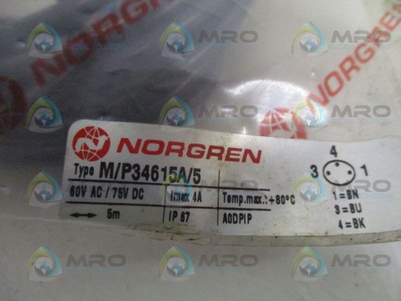 NORGREN M/P34615A/5 CORDSET PLUG-IN CABLE NSMP