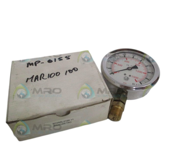 ITALMANOMETRI CAVRIAGO ML05RL0100.11 PRESSURE GAUGE 0-1500 PSI NSMP