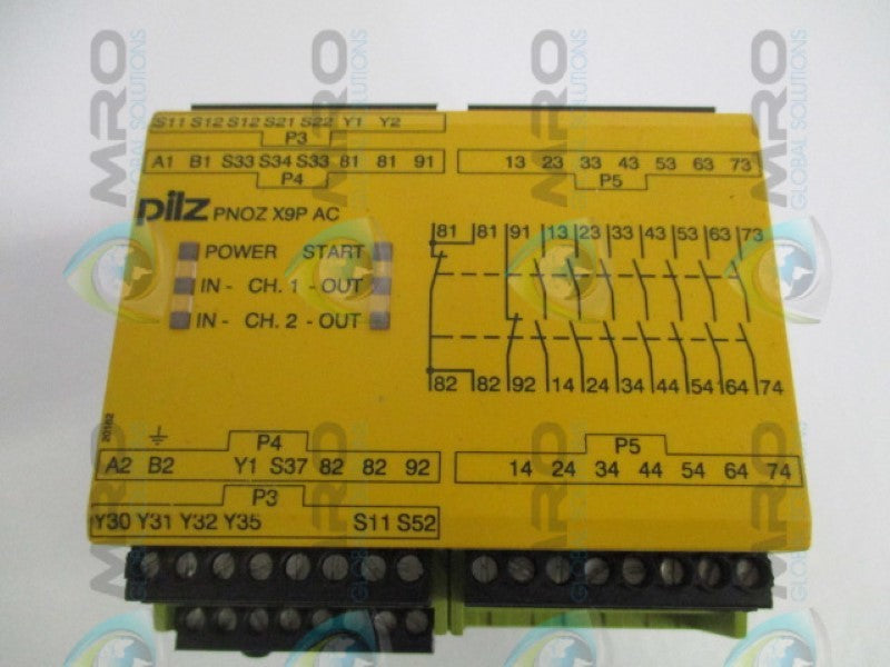 PILZ PNOZX9P24VDC100-240VACDC7no2so SAFETY RELAY UNMP