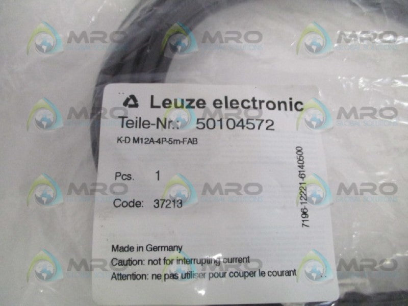 LEUZE ELECTRONIC K-DM12A-4P-5M-FAB 50104572 CONNECTOR CABLE NSMP