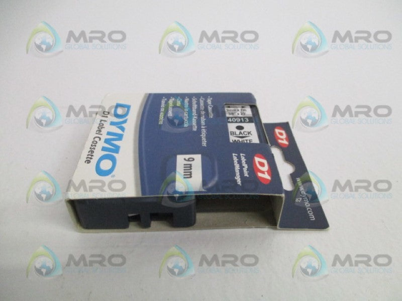 DYMO 40913 BLACK/WHITE TAPE CASSETTE 9mm  NSMP