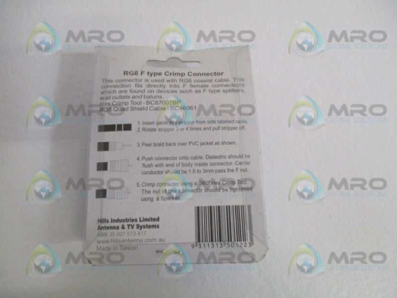 HILLS BC2092BP CRIMP CONNECTOR (PKG. OF 10) NSMP