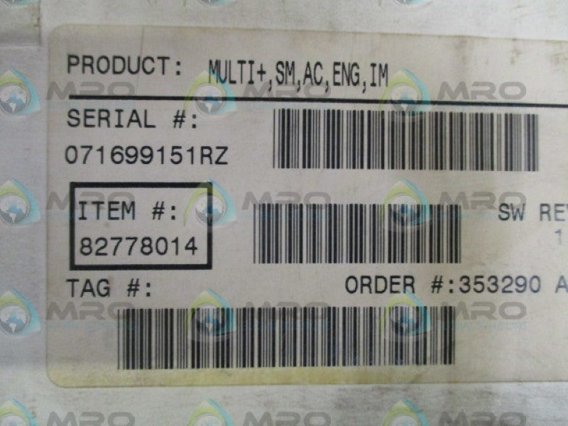 MILLTRONICS 24751489-02 MULTIRANGER PLUS NSMP