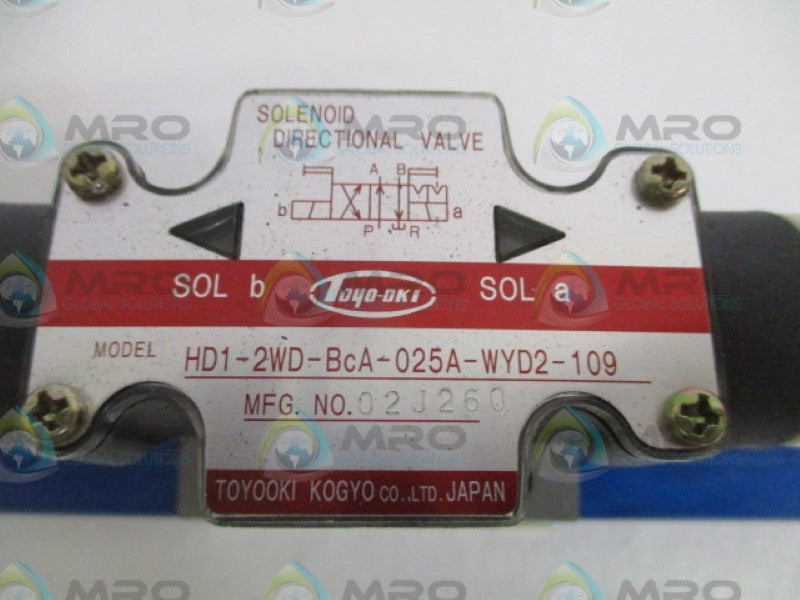TOYOOKI HD1-2WD-BCA-025A-WYD2-109 SOLENOID DIRECTIONAL VALVE NSNP