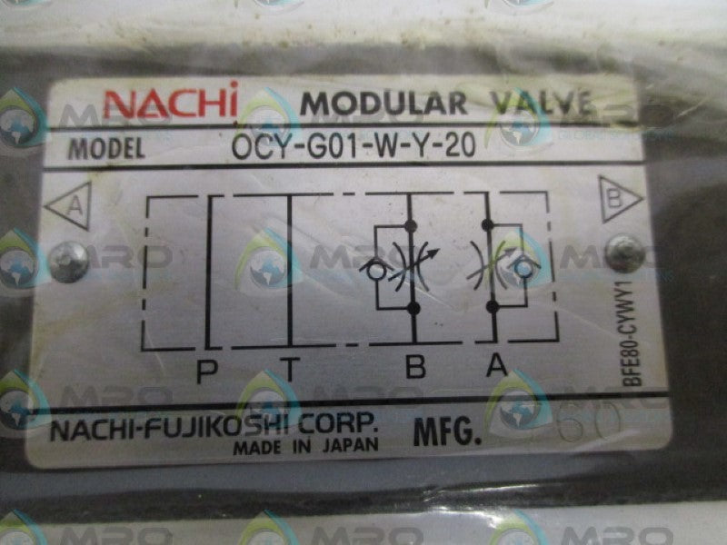 NACHI OCY-G01-W-Y-20 MODULAR VALVE NSMP