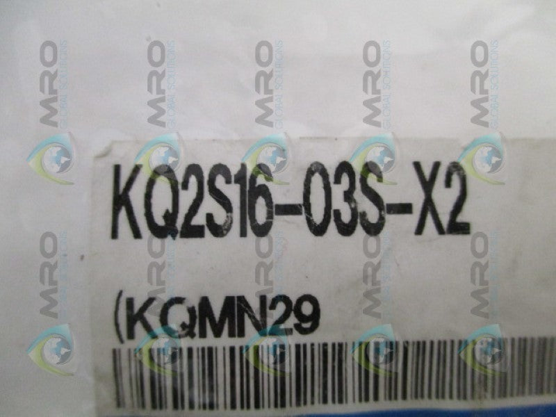 SMC KQ2S16-03S-X2 FITTING CONNECTOR NSNP