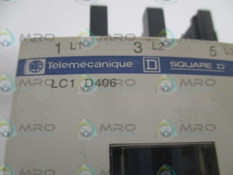 TELEMECANIQUE LC1D406 CONTACTOR 24V (AS PICTURED) UNMP
