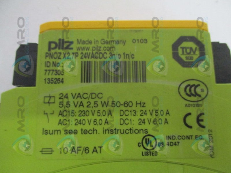 PILZ PNOZ-X2.7P-24VACDC-3N/O-1N/C SAFETY RELAY UNMP