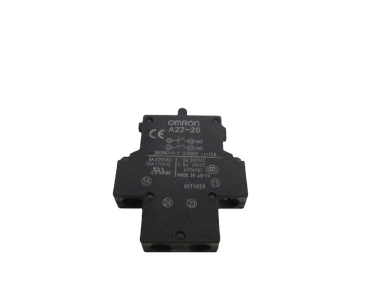 OMRON A22-20 CONTACT BLOCK UNMP