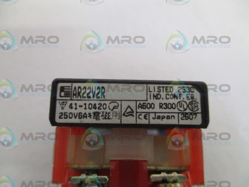 FUJI ELECTRIC AR22V2R PUSHBUTTON BODY (AS PICTURED) UNMP