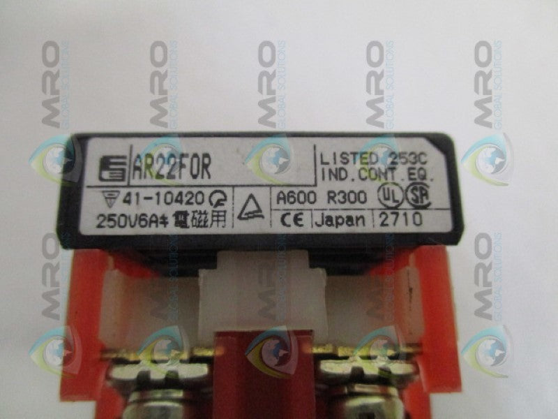 FUJI ELECTRIC AR22F0R PUSHBUTTON BODY (AS PICTURED) UNMP