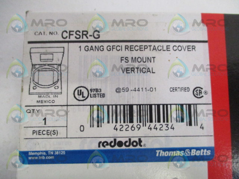 RED DOT CFSR-G 1-GANG RECEPTACLE COVER NSMP