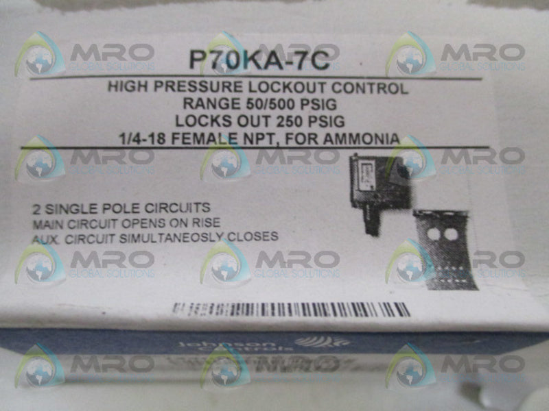 JOHNSON CONTROLS P70K-7C HIGH PRESSURE LOCKOUT CONTROL NSMP