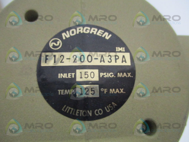 NORGREN F12-200-A3PA PRESSURE FILTER UNMP