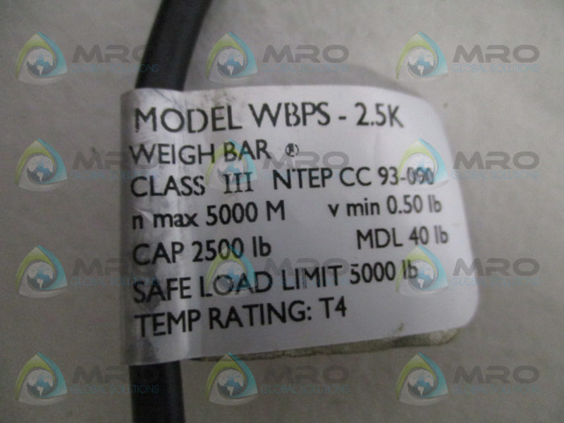 WEIGH-TRONIX WBPS-2.5K 46789-0125 SAFELOAD LIMIT 5000LB NSNP