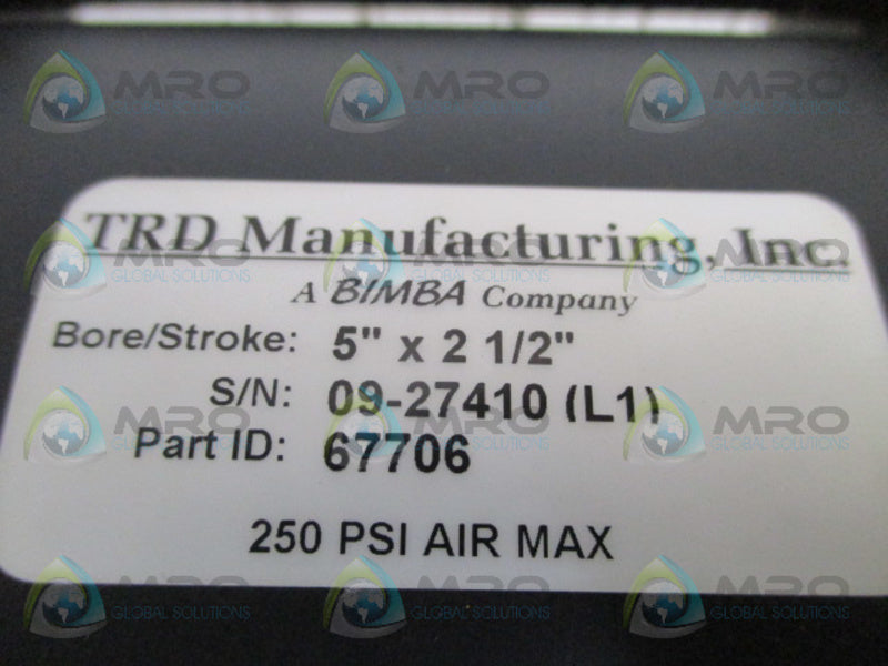 TRD MANUFACTURING 67706 5"x2-1/2" PNEUMATIC CYLINDER NSNP