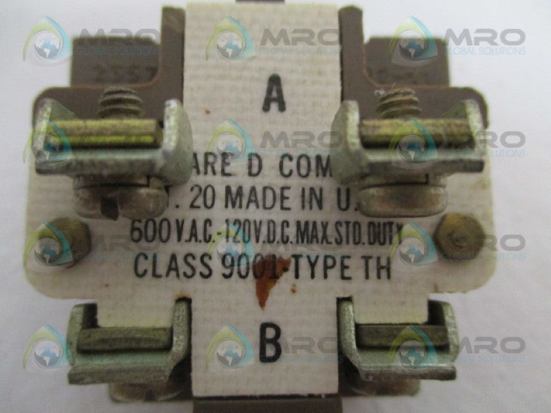 SQUARE D 9001-TH CONTACT BLOCK UNMP
