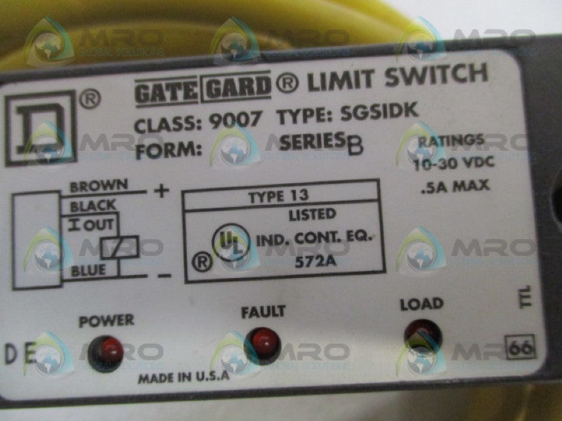 SQUARE D GATE GARD 9007-SGSIDK LIMIT SWITCH UNMP