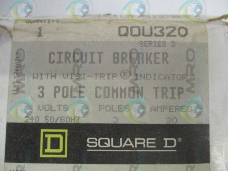 SQUARE D QOU320 CIRCUIT BREAKER 20A (AS PICTURED) NSMP