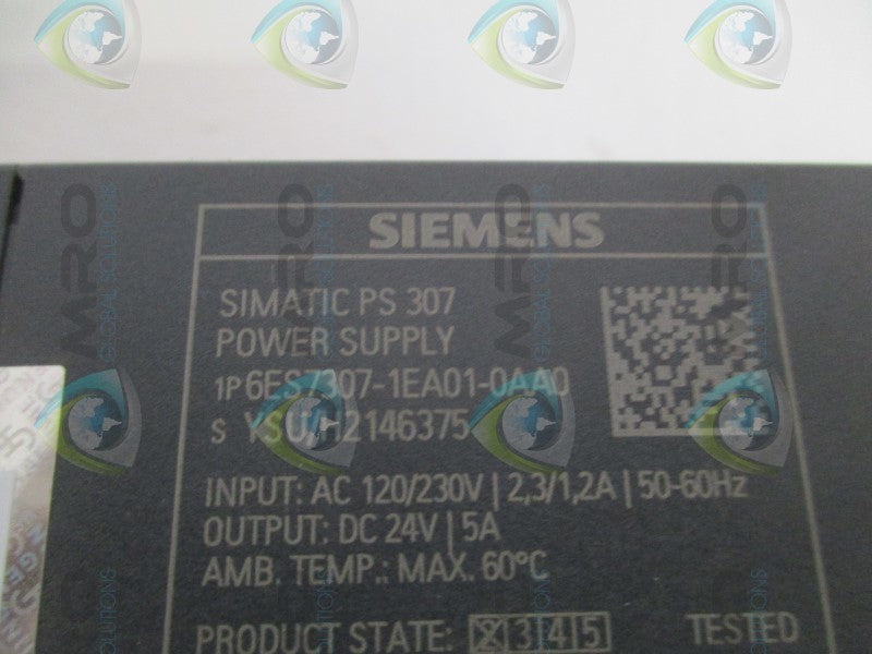 SIEMENS SIMATIC PS307 6ES7307-1EA01-0AA0 POWER SUPPLY UNMP