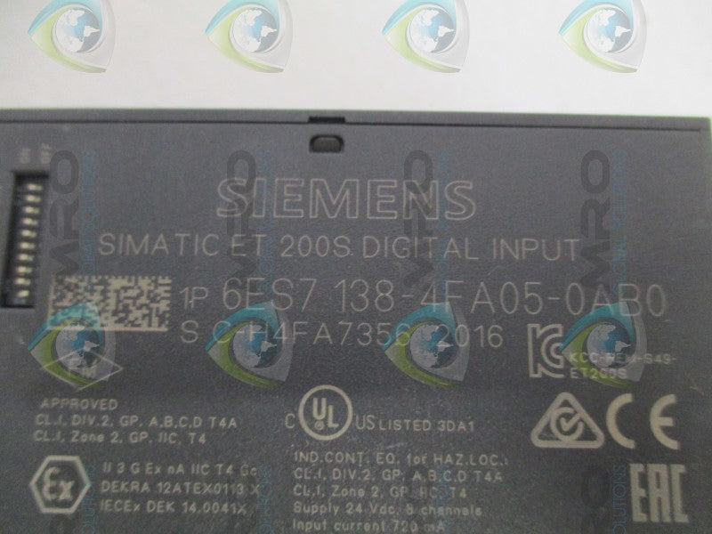 SIEMENS SIMATIC ET200S 6ES7138-4FA05-0AB0 DIGITAL INPUT MODULE NSNP