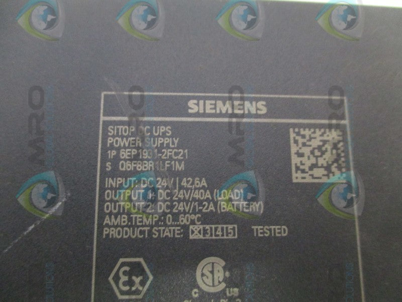 SIEMENS SITOP 6EP1931-2FC21 POWER SUPPLY (AS PICTURED) NSNP