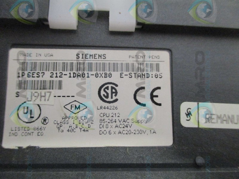 SIEMENS SIMATIC S7-200 6ES7212-1DA01-0XB0 CPU MODULE(REMANUFACTURED)NSNP