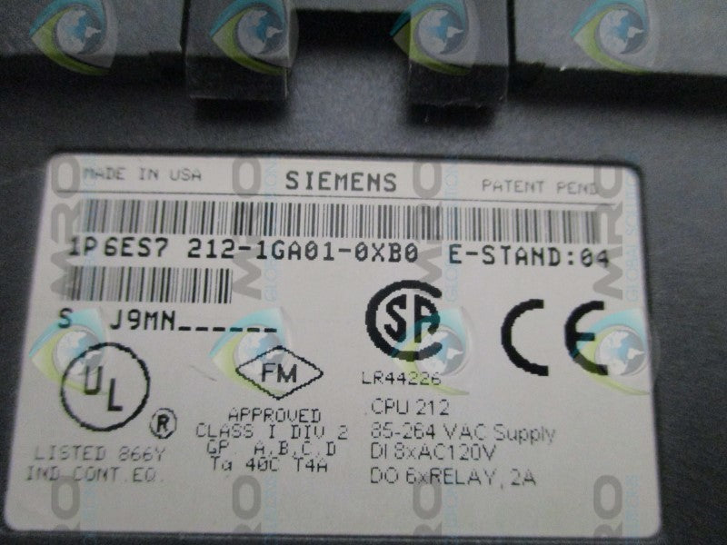 SIEMENS SIMATIC S7-200 6ES7212-1GA01-0XB0 CPU MODULE (AS PICTURED) NSNP