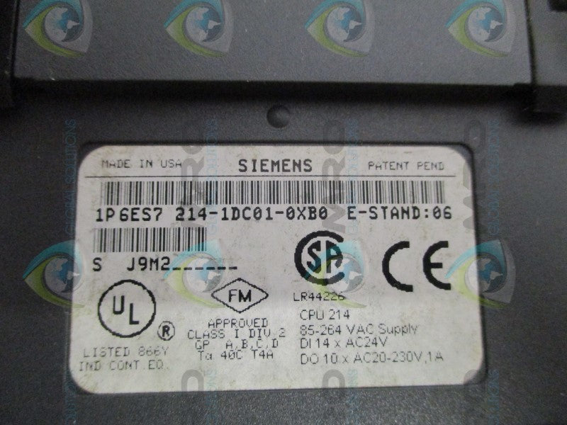 SIEMENS SIMATIC S7-200 6ES7214-1DC01-0XB0 CPU MODULE NSNP