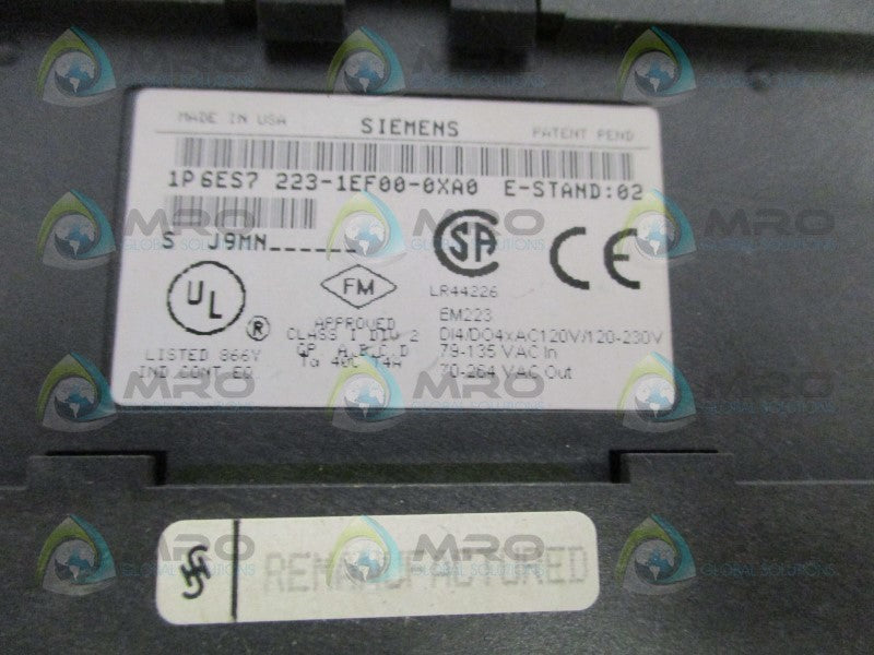 SIEMENS SIMATIC S7 6ES7223-1EF00-0XA0 MODULE (REMANUFACTURED) NSNP